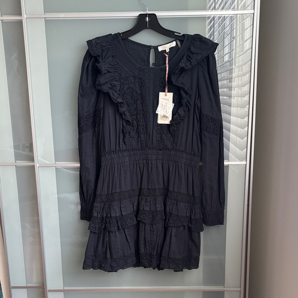 LoveShack Fancy Santorini Dress  Black  Size S NWT